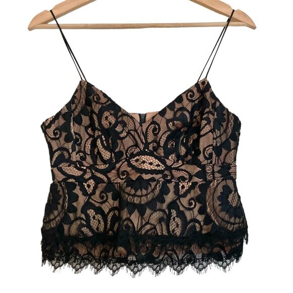 NANETTE LEPORE Courtesan Black Lace Crop Top - Picture 5 of 11